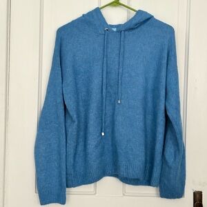 CeCe Light Blue Hooded Pullover Sweater